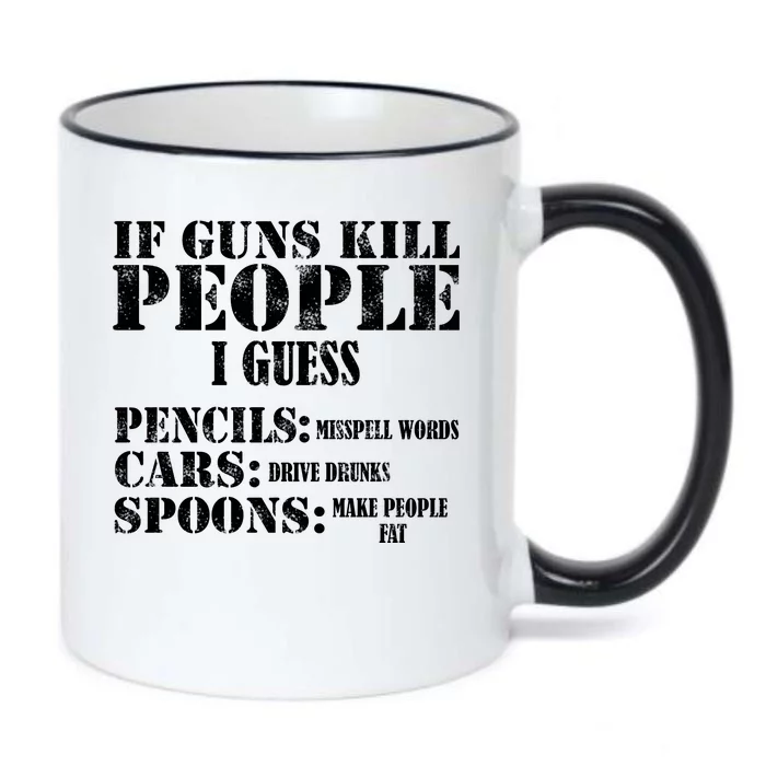 Guns Kill People Cars Drive Drunk Black Color Changing Mug