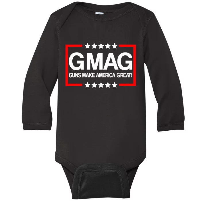 Guns Make America Great Baby Long Sleeve Bodysuit