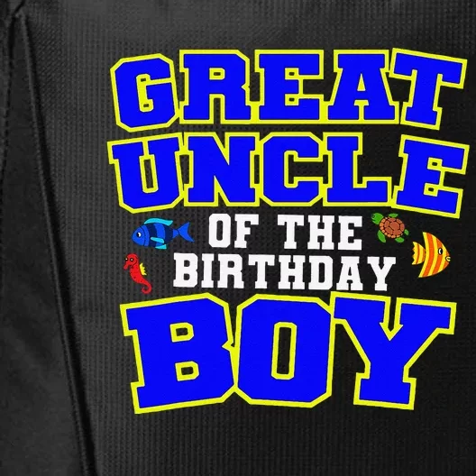 Great Uncle Of The Birthday Fishing Theme Bday City Backpack