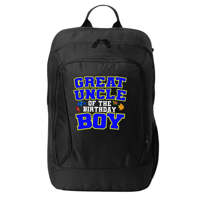 Great Uncle Of The Birthday Fishing Theme Bday City Backpack