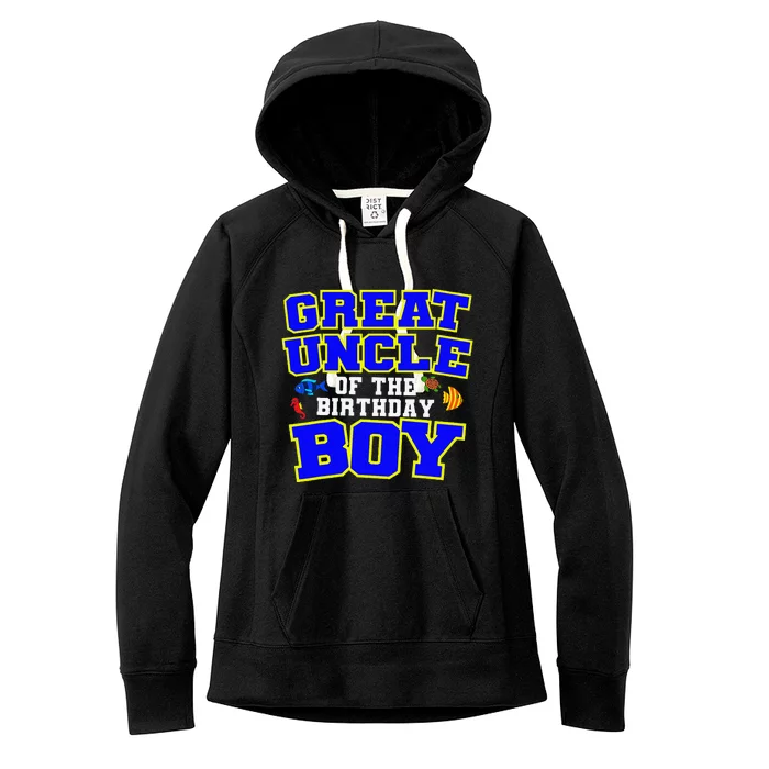 Great Uncle Of The Birthday Fishing Theme Bday Women's Fleece Hoodie