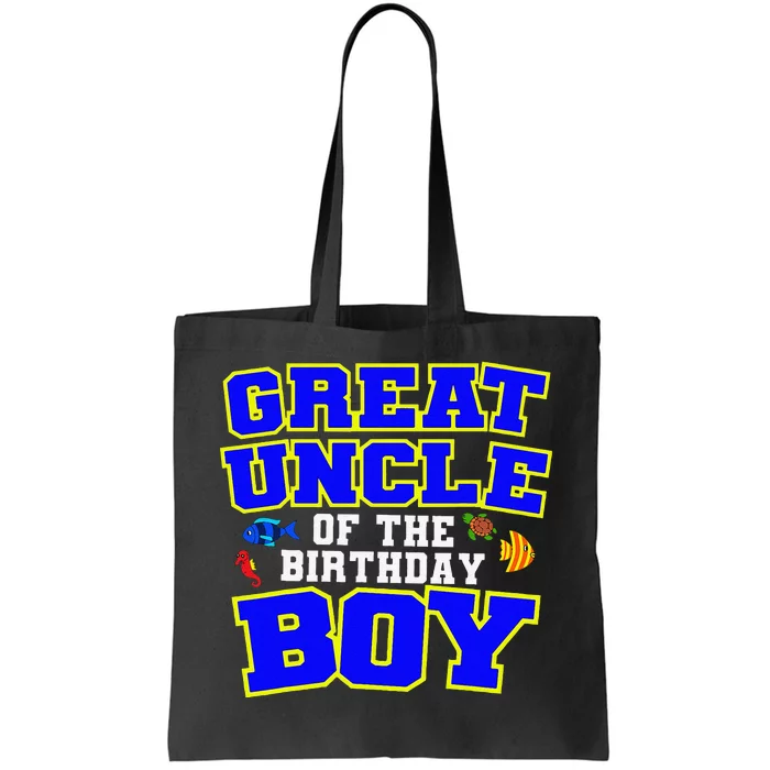 Great Uncle Of The Birthday Fishing Theme Bday Tote Bag