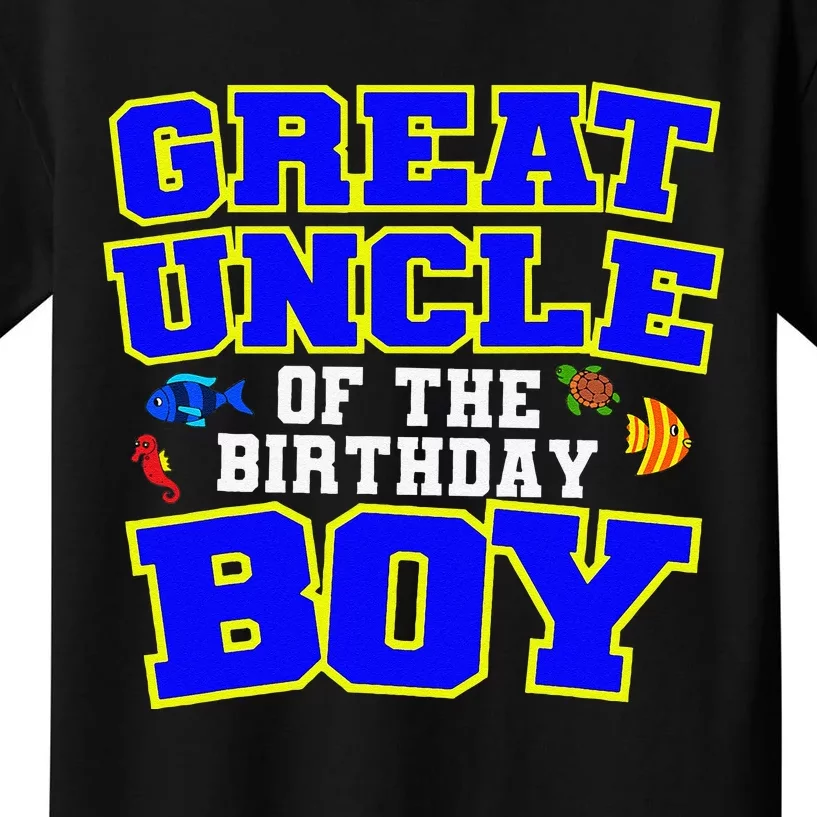 Great Uncle Of The Birthday Fishing Theme Bday Kids T-Shirt