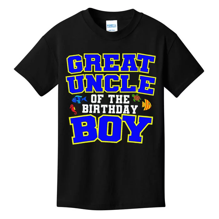 Great Uncle Of The Birthday Fishing Theme Bday Kids T-Shirt