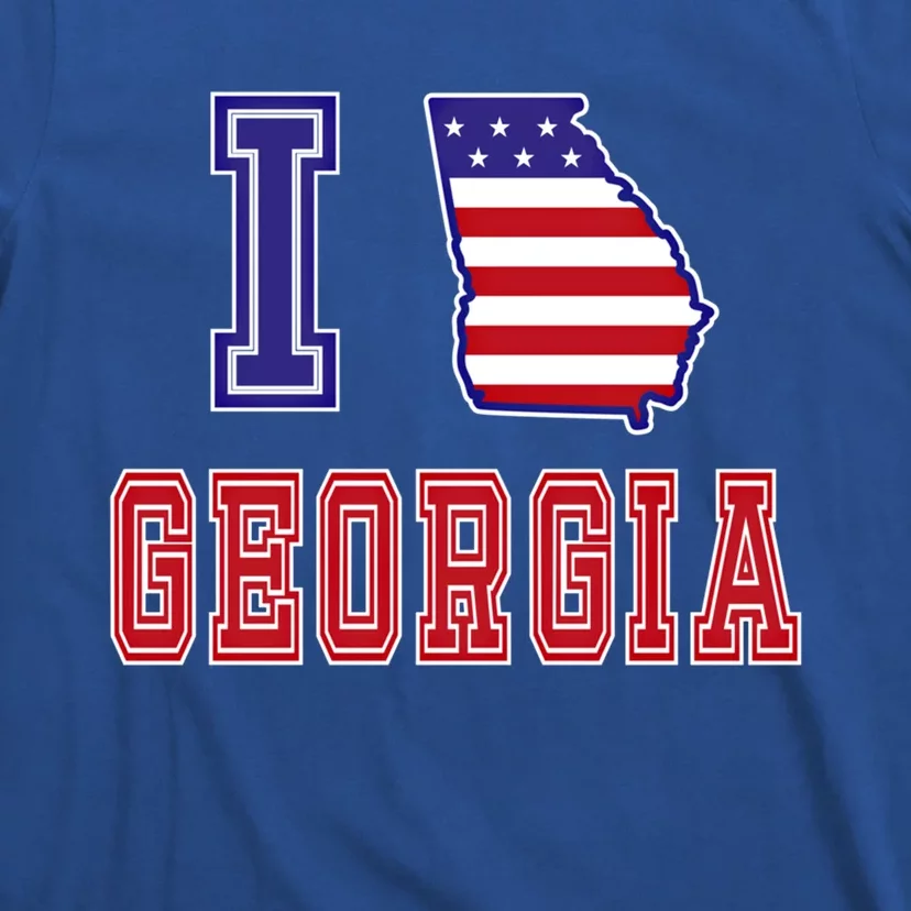 Georgia Usa Patriotic Usa Flag I Love Georgia Gift T-Shirt