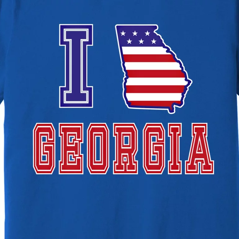 Georgia Usa Patriotic Usa Flag I Love Georgia Gift Premium T-Shirt