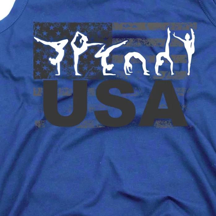 Gymnastics Usa Patriotism Funny Sports Us American Gift Funny Gift Tank Top