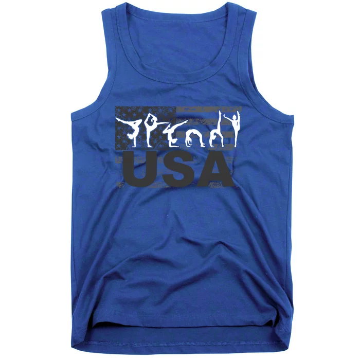 Gymnastics Usa Patriotism Funny Sports Us American Gift Funny Gift Tank Top