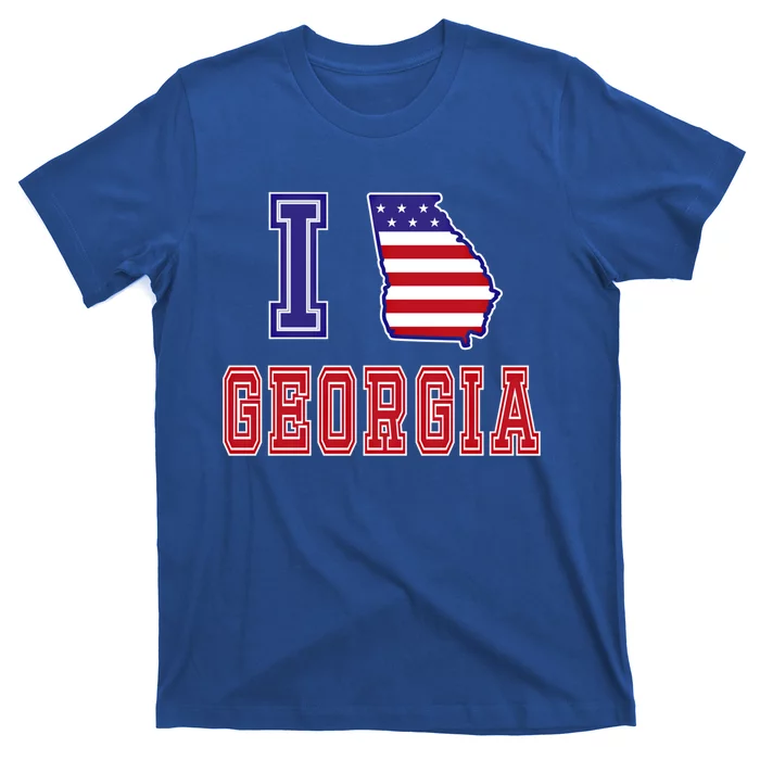 Georgia Usa Patriotic Usa Flag I Love Georgia Gift T-Shirt