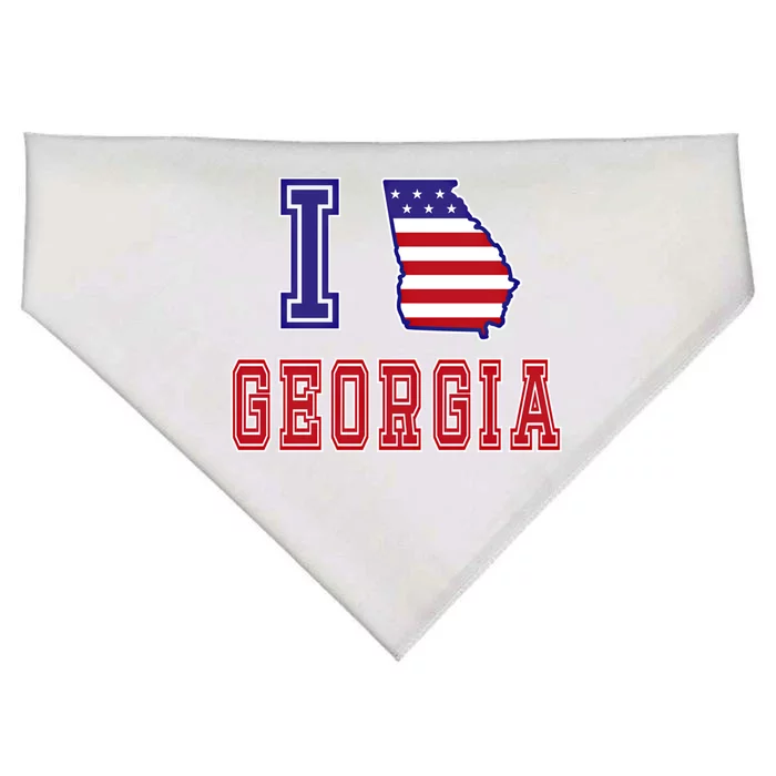 Georgia Usa Patriotic Usa Flag I Love Georgia Gift USA-Made Doggie Bandana