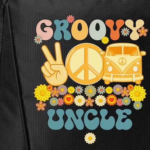 Groovy Uncle Retro Matching Family Baby Shower Father's Day City Backpack