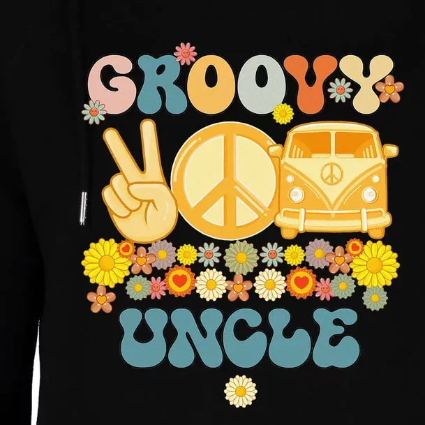 Groovy Uncle Retro Matching Family Baby Shower Father's Day Womens Funnel Neck Pullover Hood