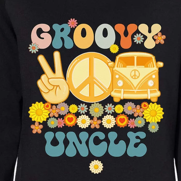 Groovy Uncle Retro Matching Family Baby Shower Father's Day Womens California Wash Sweatshirt