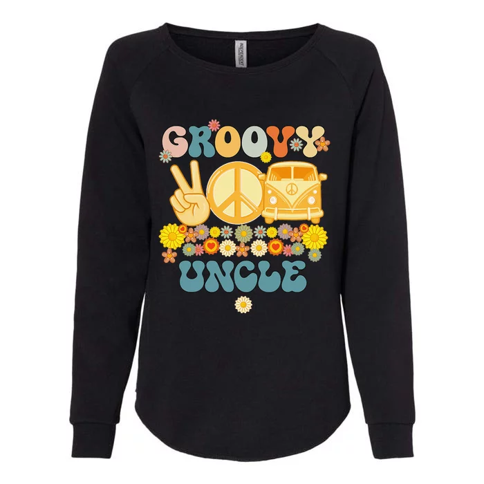 Groovy Uncle Retro Matching Family Baby Shower Father's Day Womens California Wash Sweatshirt