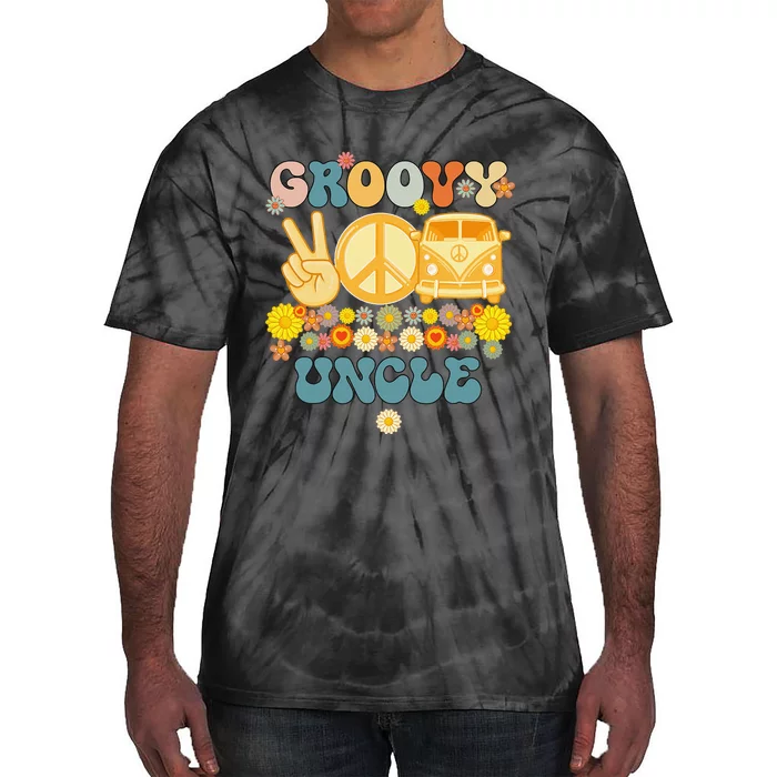 Groovy Uncle Retro Matching Family Baby Shower Father's Day Tie-Dye T-Shirt