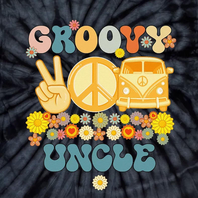 Groovy Uncle Retro Matching Family Baby Shower Father's Day Tie-Dye T-Shirt