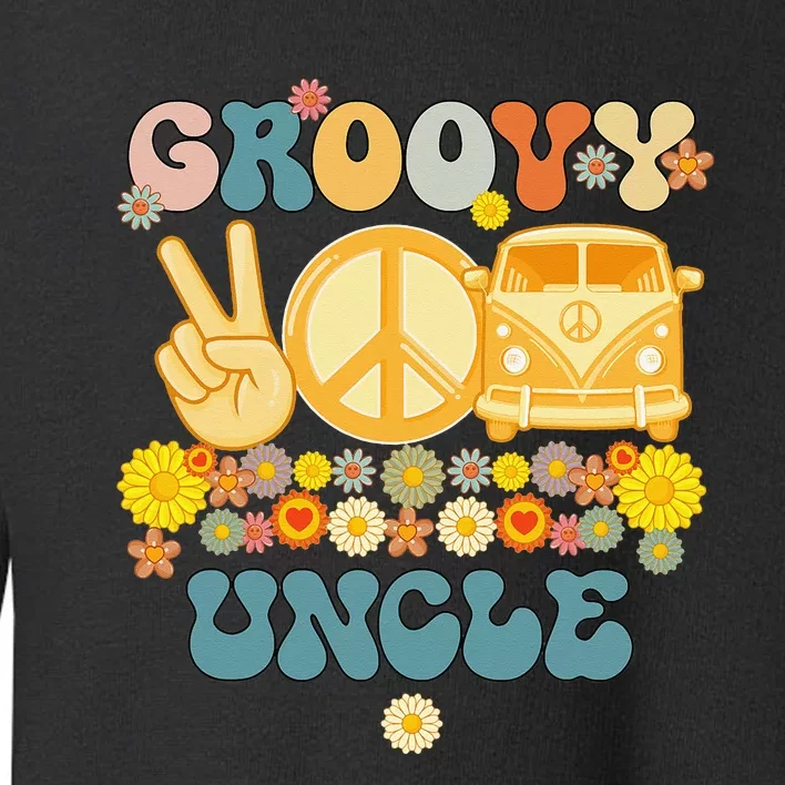 Groovy Uncle Retro Matching Family Baby Shower Father's Day Toddler Sweatshirt