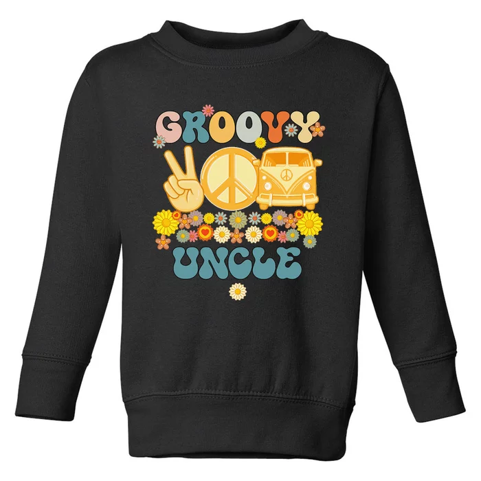 Groovy Uncle Retro Matching Family Baby Shower Father's Day Toddler Sweatshirt