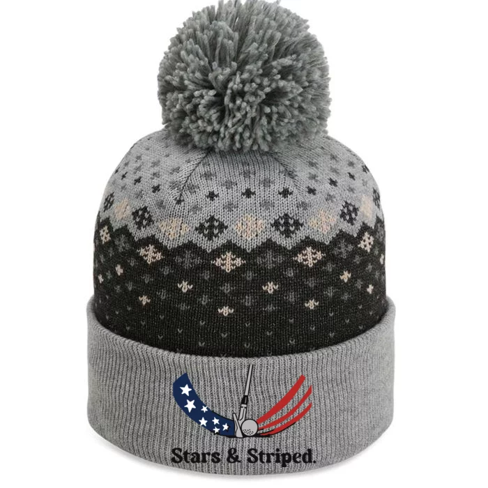 Ground Under Repair Stars Striped The Baniff Cuffed Pom Beanie