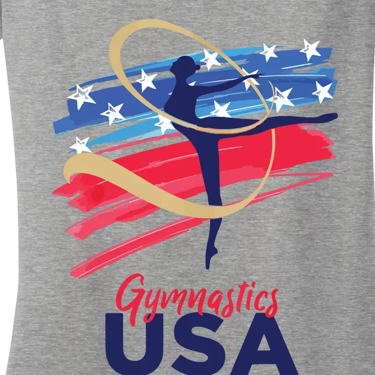 Gymnastics USA Support Team Women's V-Neck T-Shirt