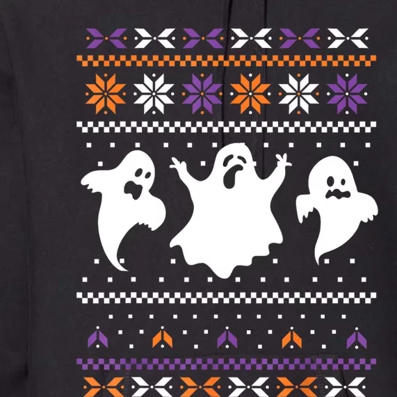 Ghost Ugly Sweater Halloween Christmas Sweater Premium Hoodie