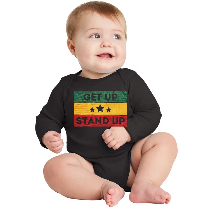 Get Up Stand Up Reggae Baby Long Sleeve Bodysuit