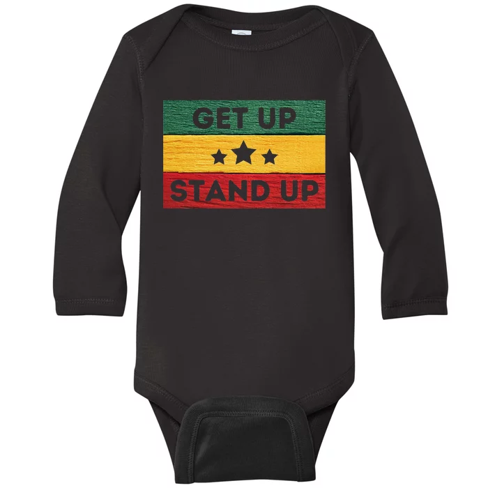 Get Up Stand Up Reggae Baby Long Sleeve Bodysuit