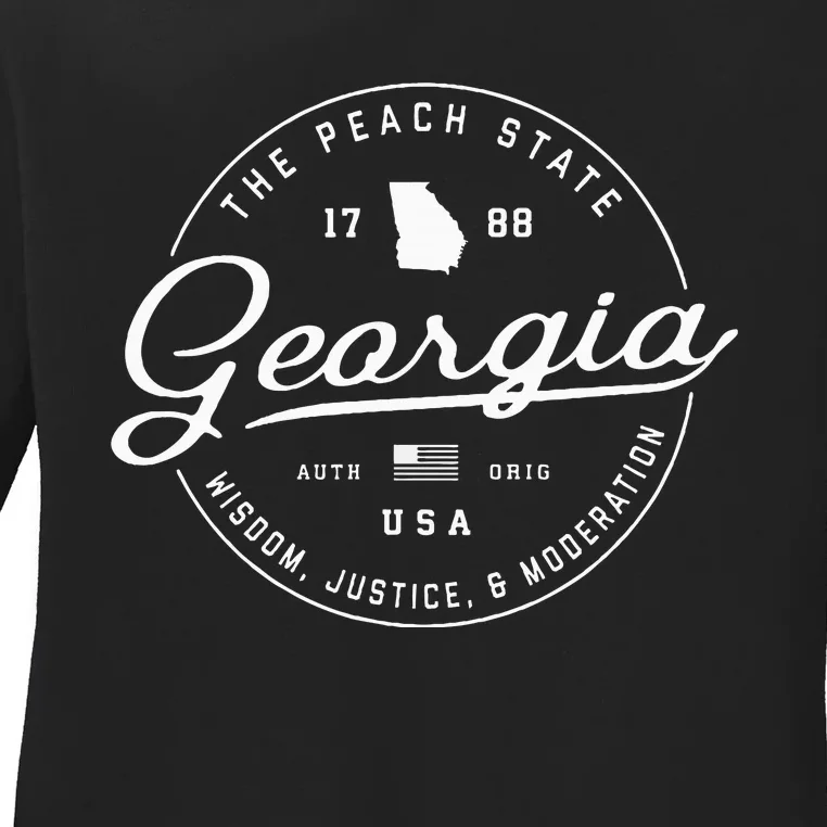 Georgia  Us State Travel Vacation Ga Usa Ladies Long Sleeve Shirt