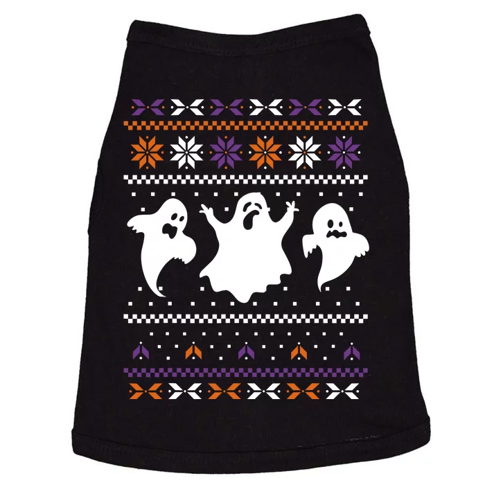 Ghost Ugly Sweater Halloween Christmas Sweater Doggie Tank