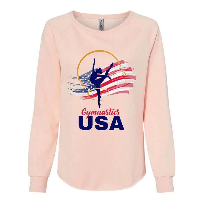 Gymnastics Usa Support Womens California Wash Sweatshirt