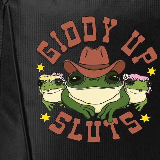 Giddy Up Sluts Funny Western Cow Ranch Rodeo Frog City Backpack