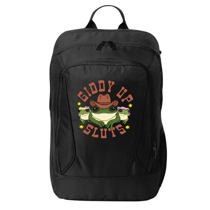 Giddy Up Sluts Funny Western Cow Ranch Rodeo Frog City Backpack