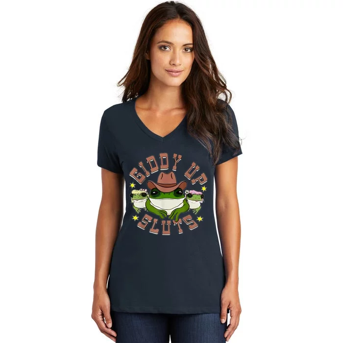 Giddy Up Sluts Women's V-Neck T-Shirt