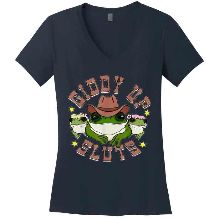 Giddy Up Sluts Women's V-Neck T-Shirt