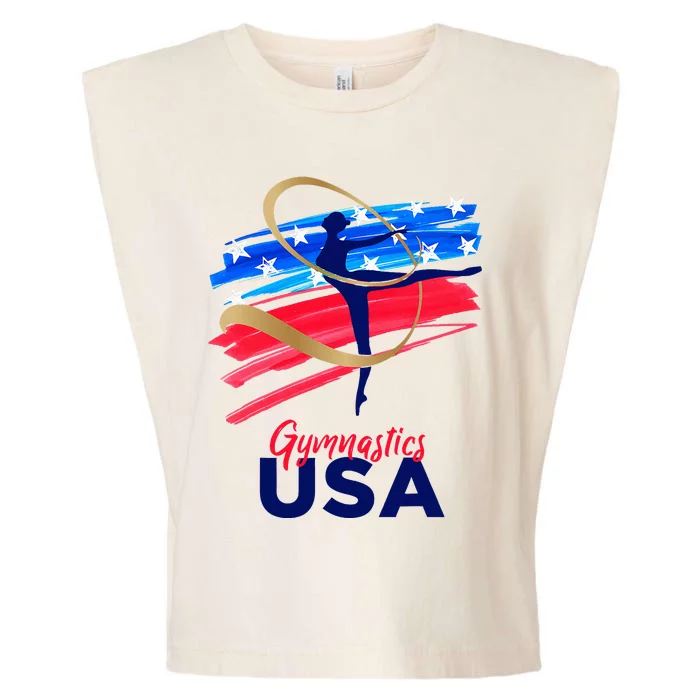 Gymnastics Usa Support The Team Garment-Dyed Women's Muscle Tee