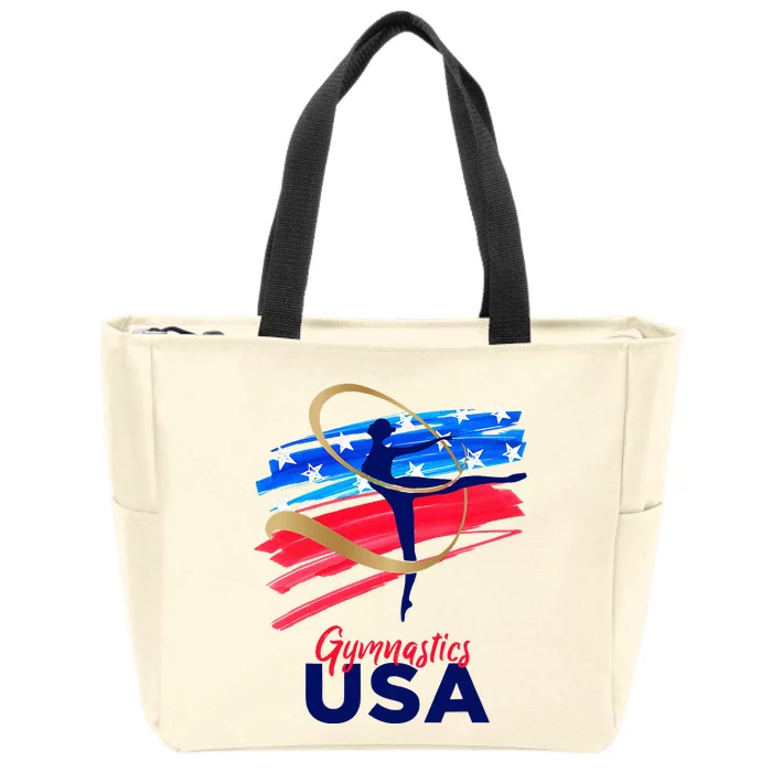 Gymnastics Usa Support The Team Zip Tote Bag