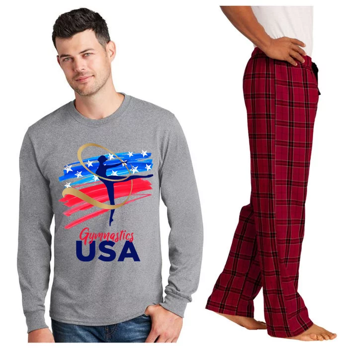 Gymnastics Usa Support The Team Long Sleeve Pajama Set