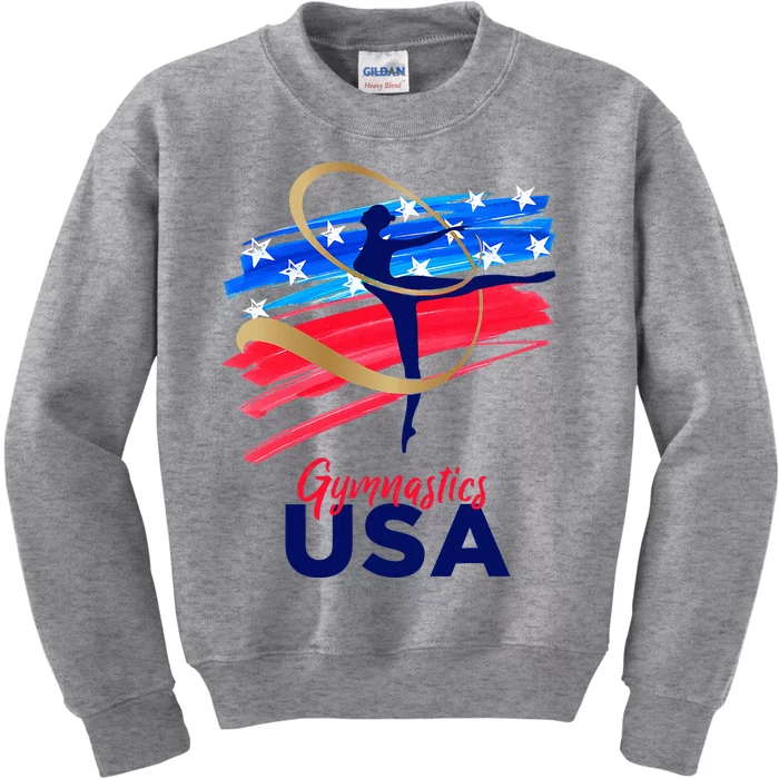 Gymnastics Usa Support The Team Kids Sweatshirt