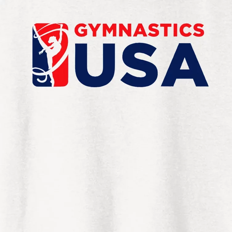 Gymnastics Usa Support The T.E.A.M. U.S.A Flag Women's Crop Top Tee