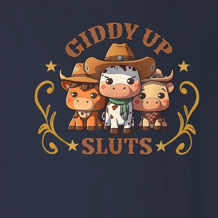 Giddy Up Sluts Funny Western Cowgirl Ranch Rodeo Country Cow Toddler Long Sleeve Shirt