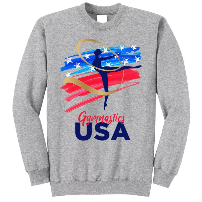 Gymnastics USA Support the Team USA Flag Tall Sweatshirt