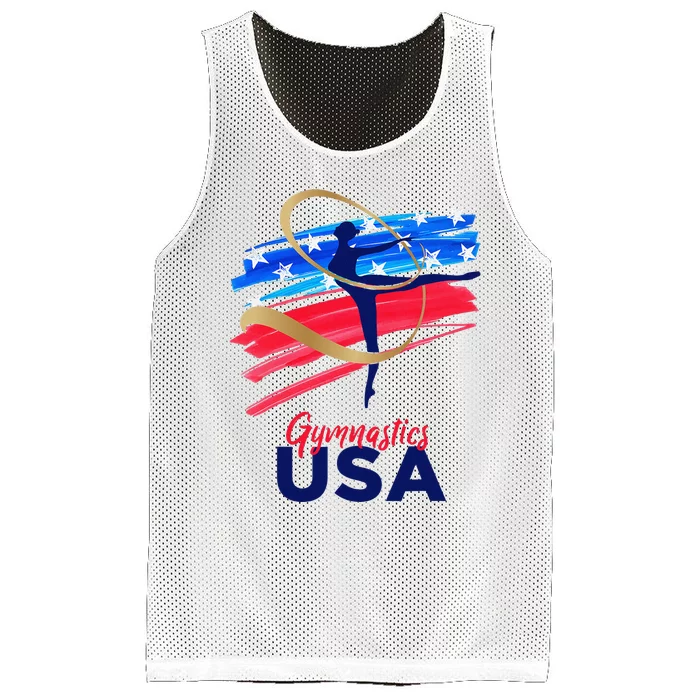 Gymnastics USA Support the Team USA Flag Mesh Reversible Basketball Jersey Tank