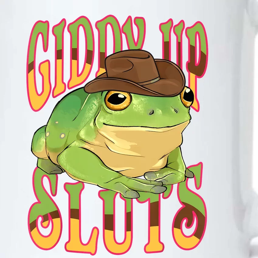 Giddy Up Sluts Funny Western Ranch Cowgirl Rodeo Frog Black Color Changing Mug