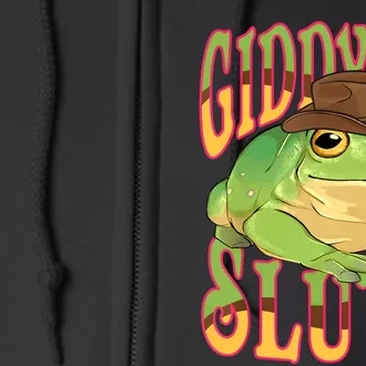 Giddy Up Sluts Funny Western Ranch Cowgirl Rodeo Frog Full Zip Hoodie