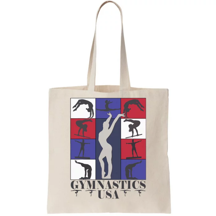 Gymnastics Usa Support The Team Sport American Flag Lover Tote Bag