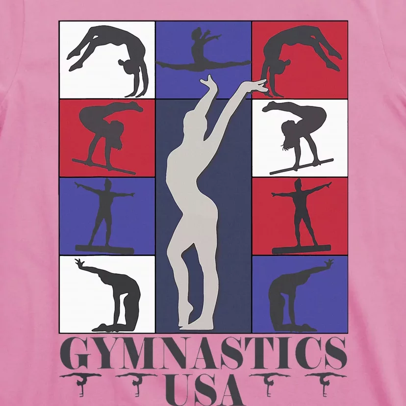 Gymnastics Usa Support The Team Sport American Flag Lover T-Shirt