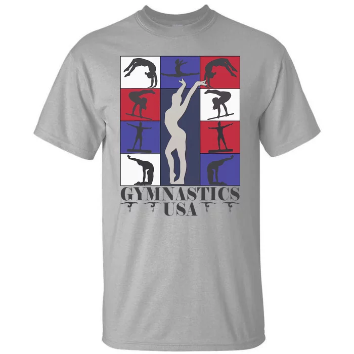 Gymnastics Usa Support The Team Sport American Flag Lover Tall T-Shirt