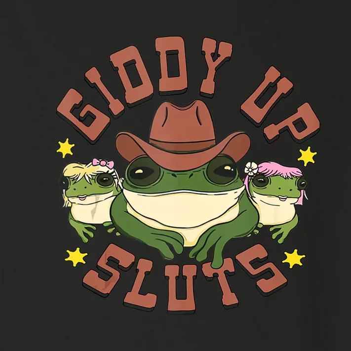 Giddy Up Sluts Funny Western Cowgirl Ranch Rodeo Frog Toddler Long Sleeve Shirt