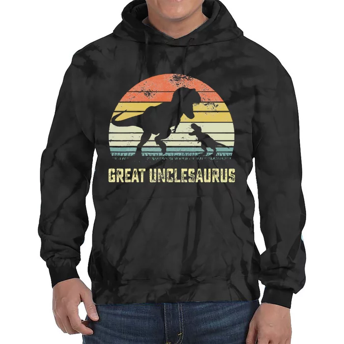 Great Unclesaurus T Rex Dinosaur Great Uncle Saurus Tie Dye Hoodie