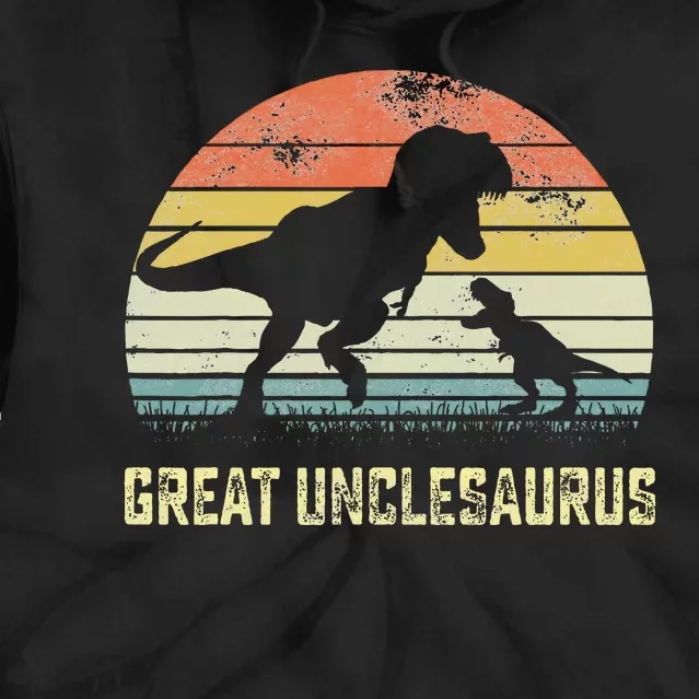 Great Unclesaurus T Rex Dinosaur Great Uncle Saurus Tie Dye Hoodie